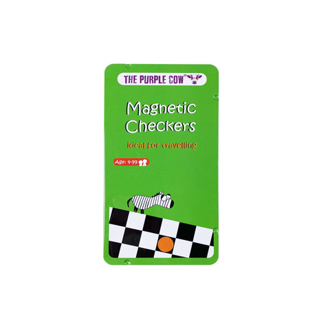 Checkers magnetic travel game