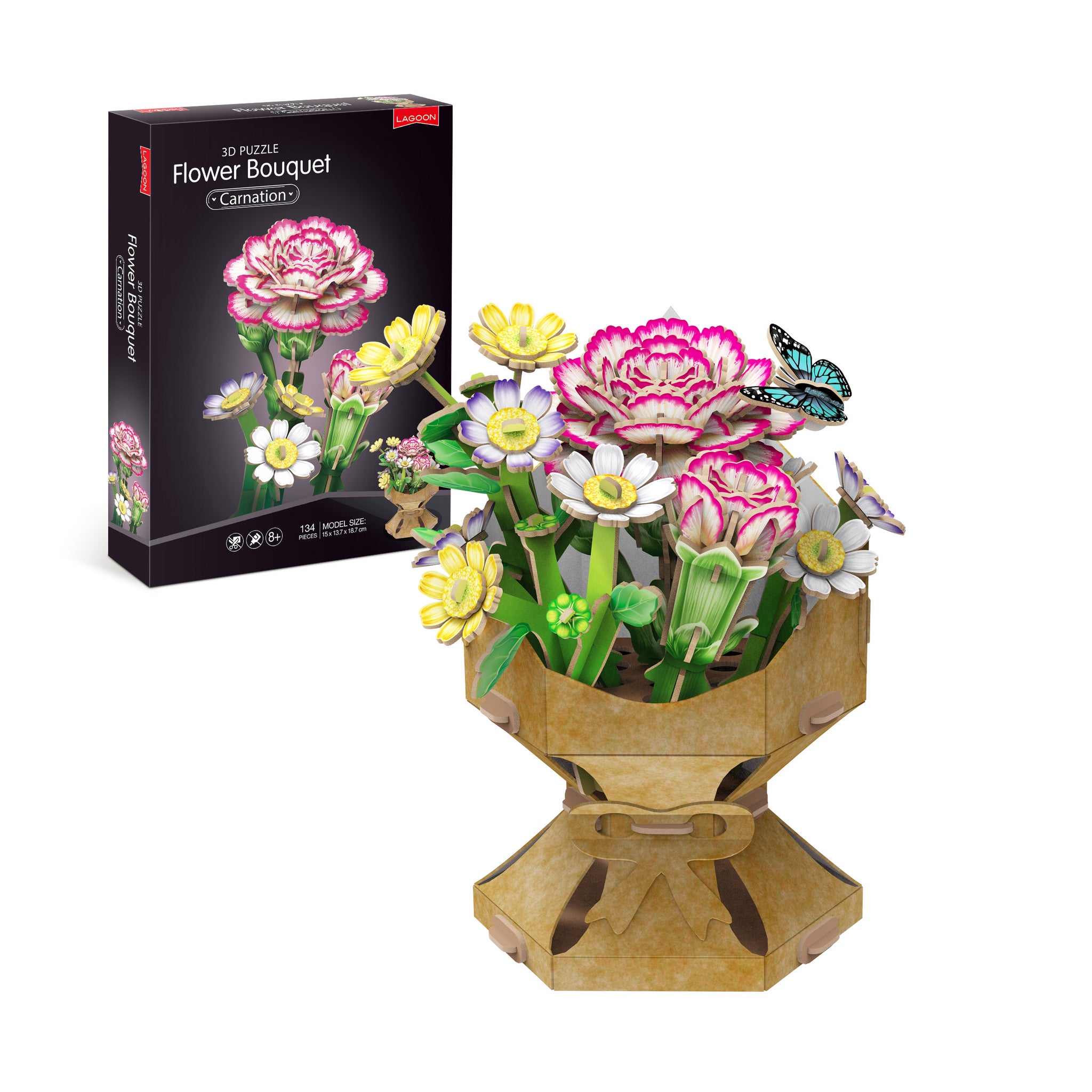Carnation Flower Bouquet - 3D Puzzle – The Lagoon Group